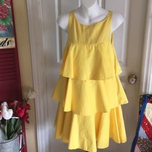 ♦️Sunny yellow tiered ruffle Zara dress